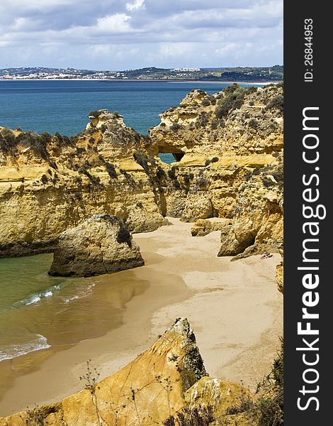 Wonderful view of a beautiful beach in the Prainha area, in the Algarve, Portugal. Wonderful view of a beautiful beach in the Prainha area, in the Algarve, Portugal.