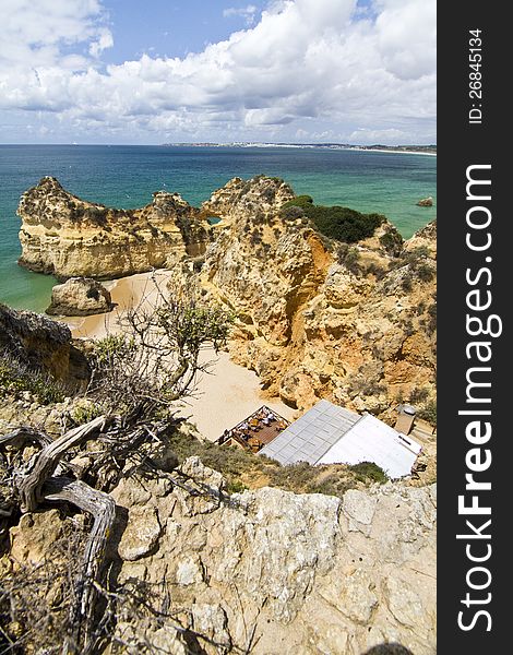 Wonderful view of a beautiful beach in the Prainha area, in the Algarve, Portugal. Wonderful view of a beautiful beach in the Prainha area, in the Algarve, Portugal.