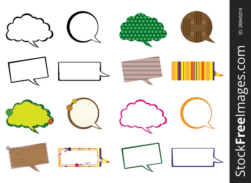 Vector illustration set of speech bubbles