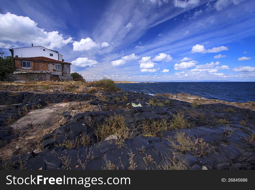 Old house built on a rock in Sozopol. Old house built on a rock in Sozopol.