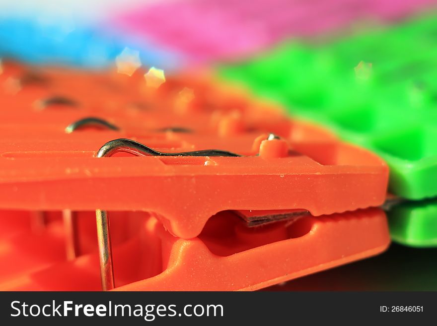 Colored Plastic Clothes Pegs