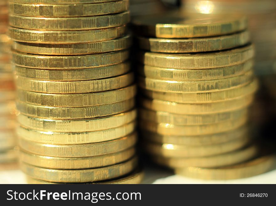 A stack of gold coins