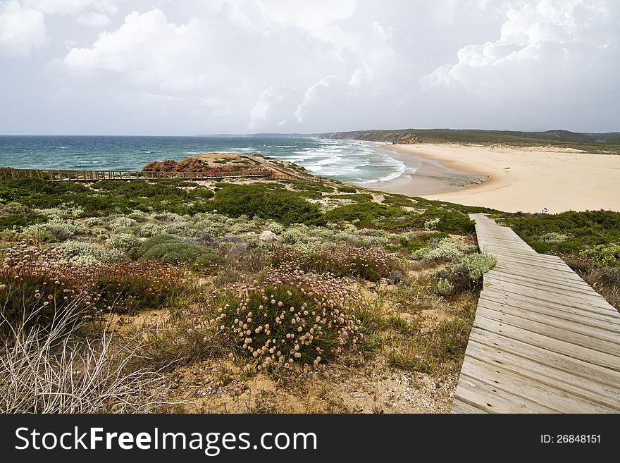 Beautiful view of the  beaches and coastline of Sagres, located in the Algarve, Portugal. Beautiful view of the  beaches and coastline of Sagres, located in the Algarve, Portugal.