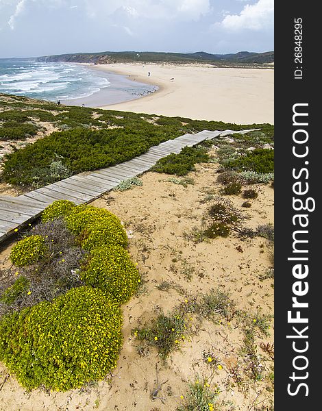 Beautiful view of the  beaches and coastline of Sagres, located in the Algarve, Portugal. Beautiful view of the  beaches and coastline of Sagres, located in the Algarve, Portugal.