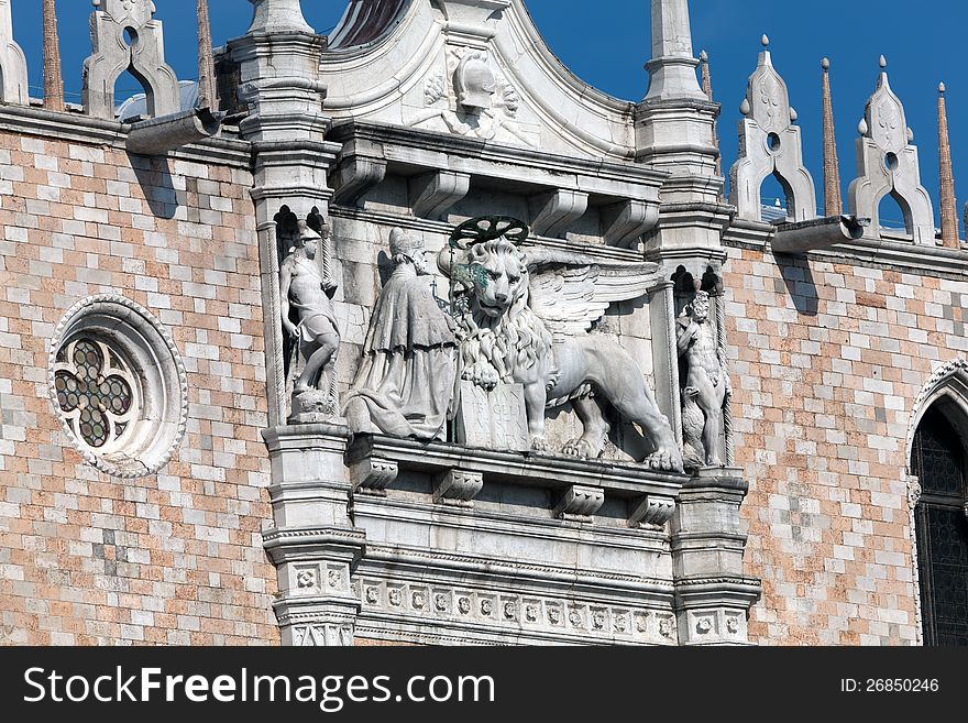 Ornaments and decorations on the Basilica San Marco in Venice, Italy