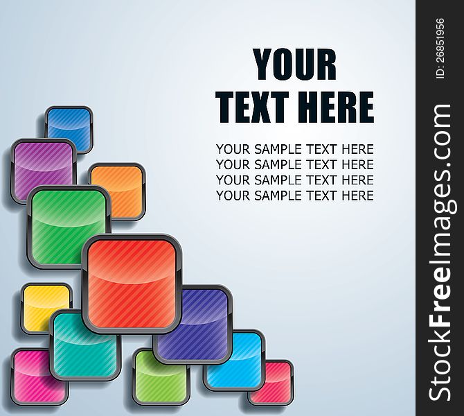 Cover or title page design background with colorful rounded squares