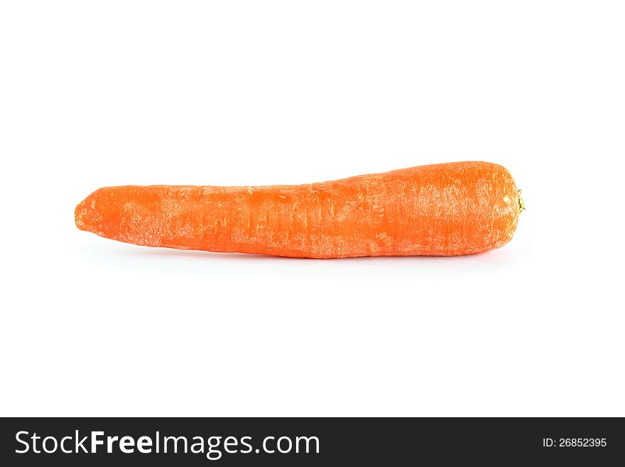 One carrot on white background. Clipping path is included