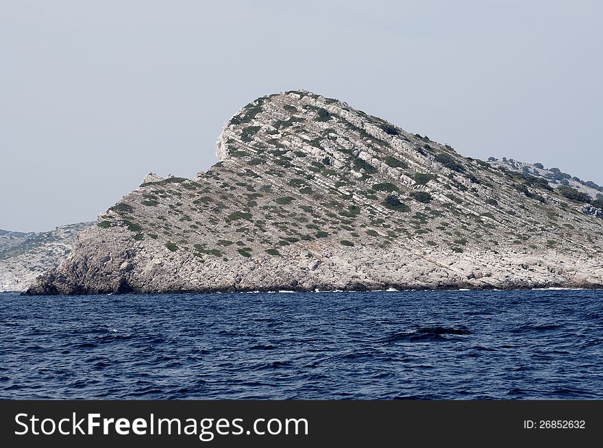 Big rock in the Adriatic Sea near Croatia. Big rock in the Adriatic Sea near Croatia