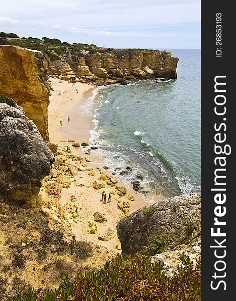 View of the beautiful coastline near Albufeira in the Algarve, Portugal. View of the beautiful coastline near Albufeira in the Algarve, Portugal.