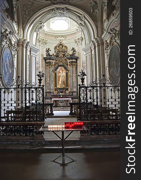 Baroque altar with candles