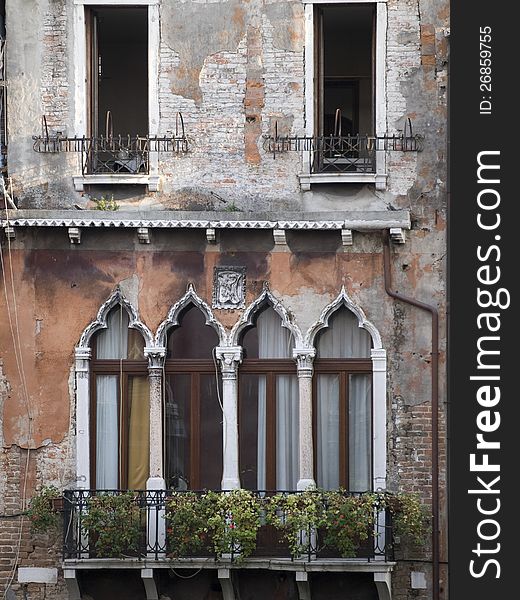 Fragment of the facade of the building in Venice. Fragment of the facade of the building in Venice