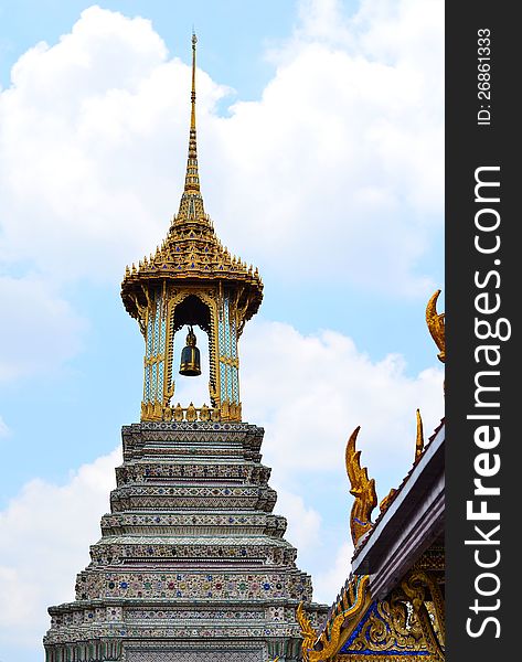 Pagoda in Thai famous temple at Bangkok