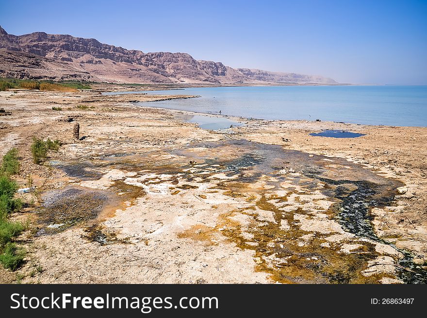 View on conversions of the Dead Sea coast. View on conversions of the Dead Sea coast