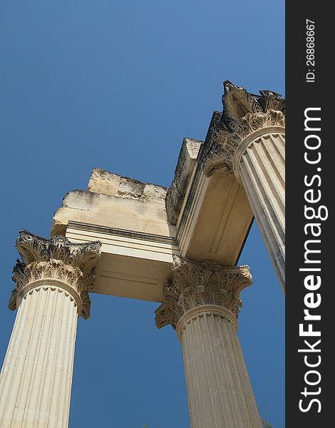 Roman pillars in Glanum. France.