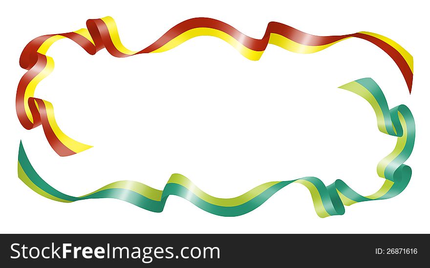 Set of ribbons in bright contrast colours. Set of ribbons in bright contrast colours