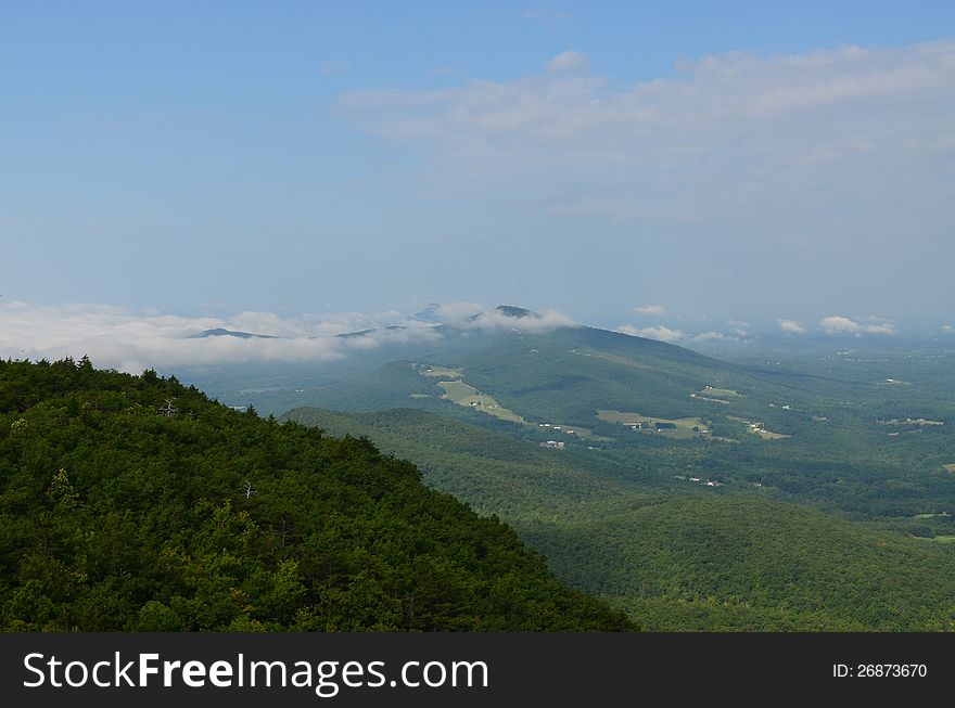 View from the peaks at Hanging Rock State Park in North Carolina. View from the peaks at Hanging Rock State Park in North Carolina