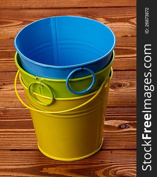 Colour Tin Buckets