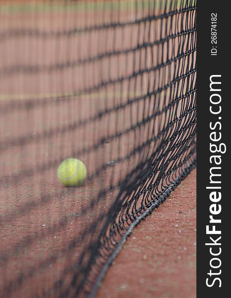 A close up photo of a tennis net