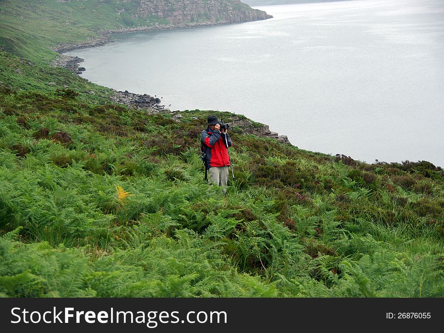 Scottish lake and photographer.