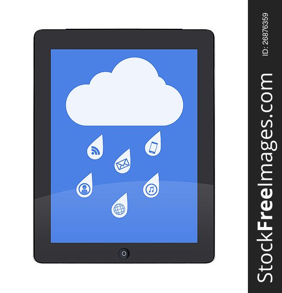Cloud computing connection on the digital tablet pc