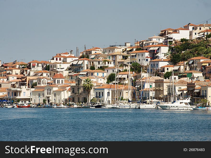 Boats at the Poros island, Greece