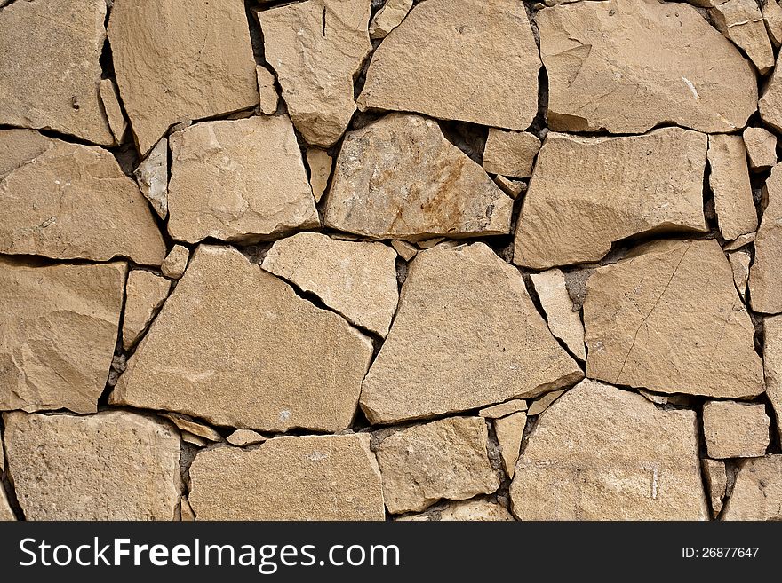 Close up detail of a stone wall texture