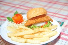 Fired Chicken Burger Royalty Free Stock Image Fired Chicken Burger Royalty Free Stock Image