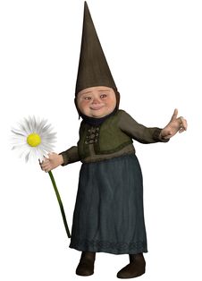 Gnome Girl With A Flower Royalty Free Stock Photography