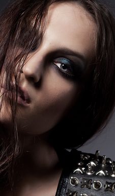 Beautiful Fashion Model - Blue Make Up Stock Photos Beautiful Fashion Model - Blue Make Up Stock Photos