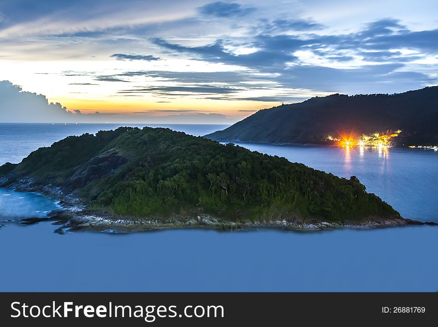 Island Near Promthep Capeat Night.