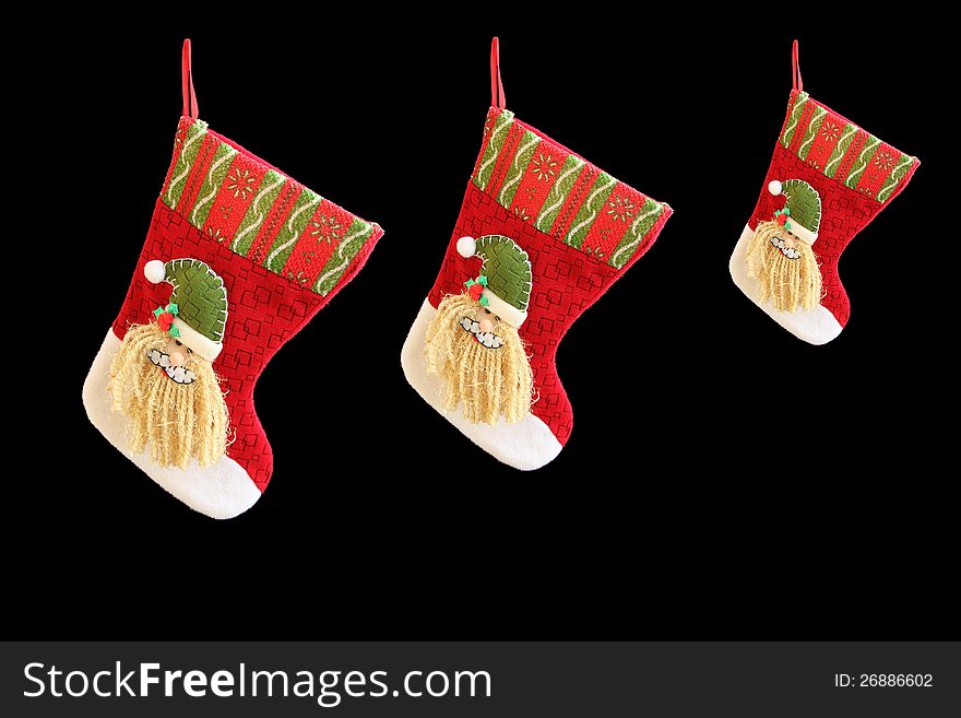 On a photo christmas claus sock