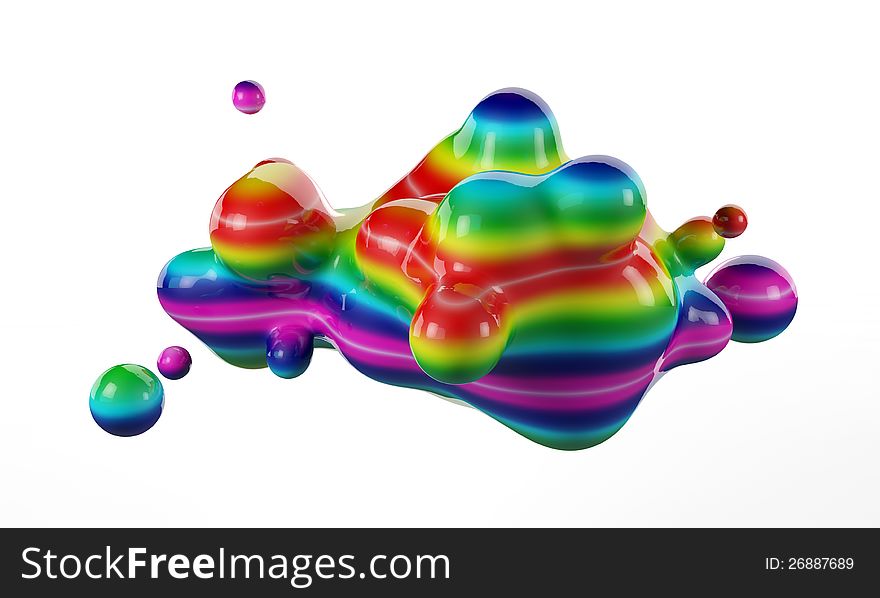 3d abstract colored liquid and bubbles. 3d abstract colored liquid and bubbles
