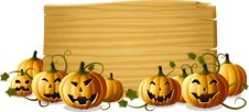 Jack-o-lantern With Sign Royalty Free Stock Photography