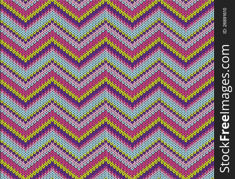 Seamless violett knitted pattern, illustrated