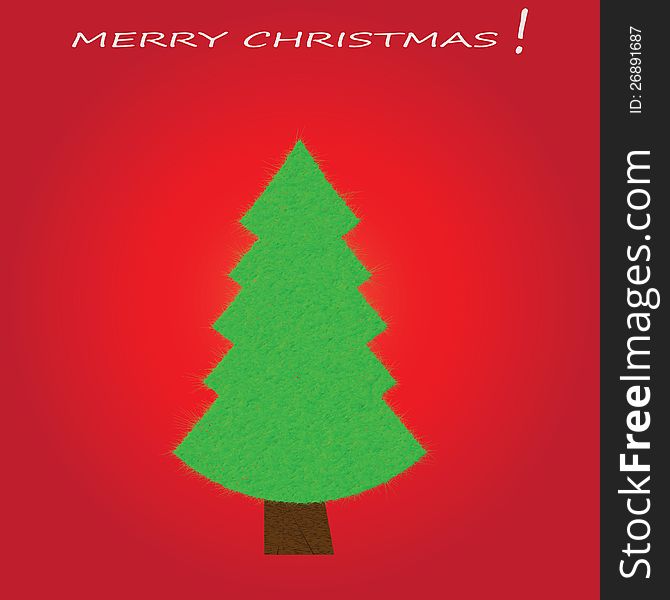 Christmas Tree Applique Vector Background.