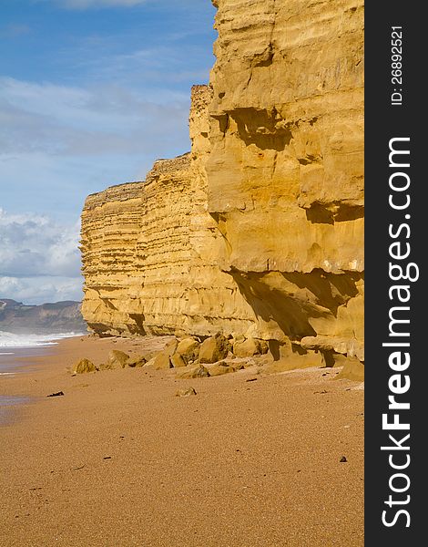 Sandstone at Burton Bradstock beach Dorset