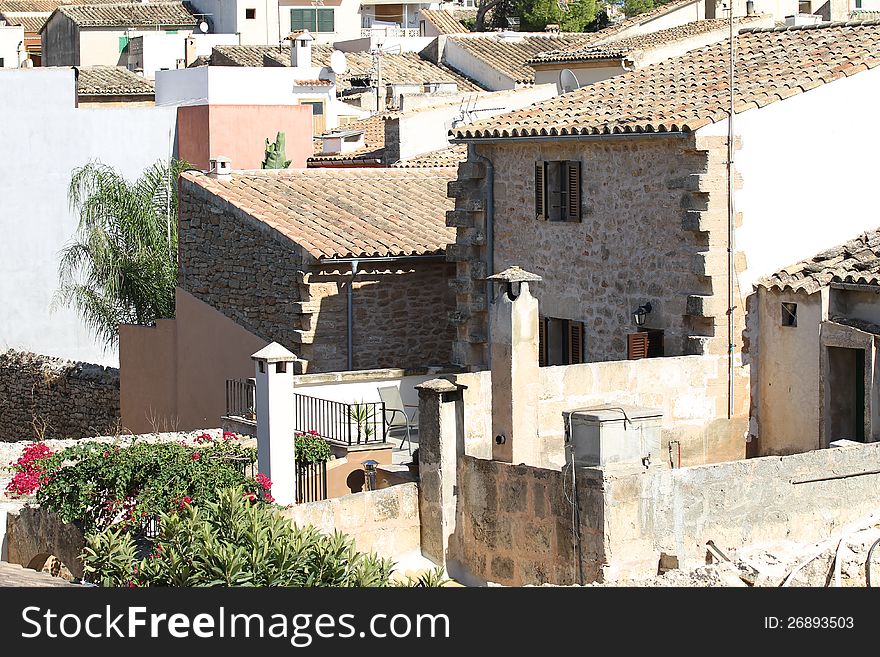 City ​​street Alcudia, Mallorca, Spain, Europe. City ​​street Alcudia, Mallorca, Spain, Europe