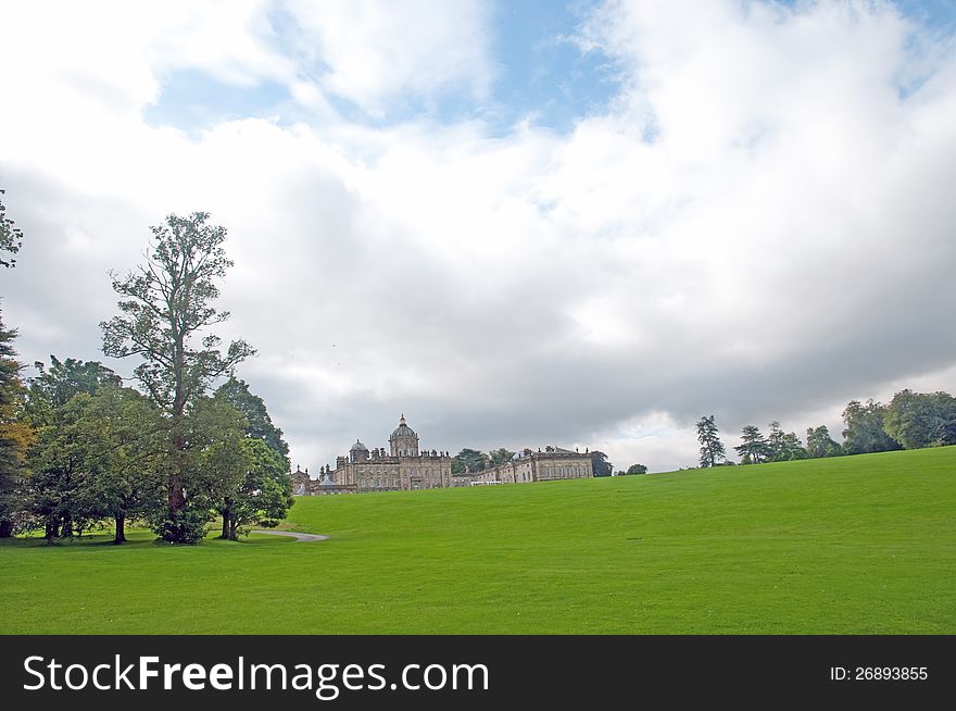 The great estate of castle howard in yorkshire in england. The great estate of castle howard in yorkshire in england