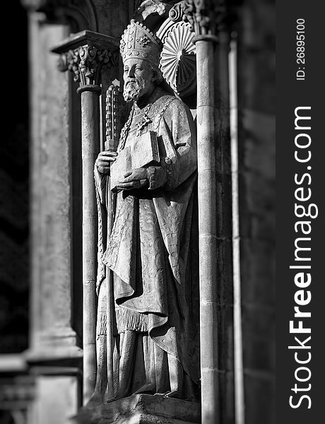 Religious statue in a temple(Spain,Barcelona). Religious statue in a temple(Spain,Barcelona)