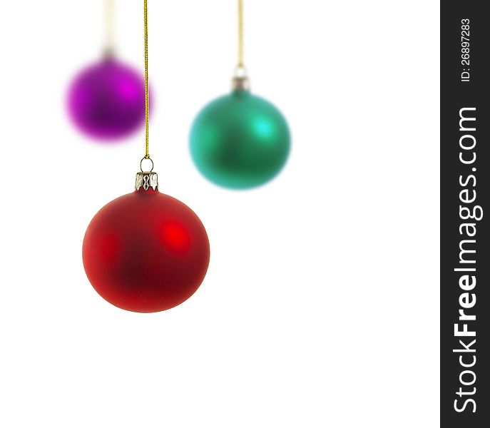 Christmas balls on white backgrounds. Christmas balls on white backgrounds