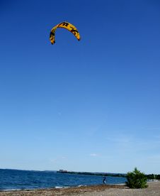Kite Surfer On The Beach Stock Image