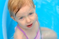Little Girl In Pool Royalty Free Stock Photo