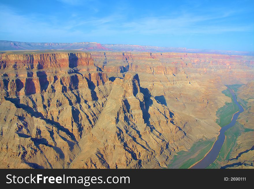 Colorado river flowing through the Grand canyon