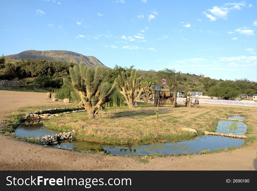 Beautiful landscape surrounding a ranch in Arizona