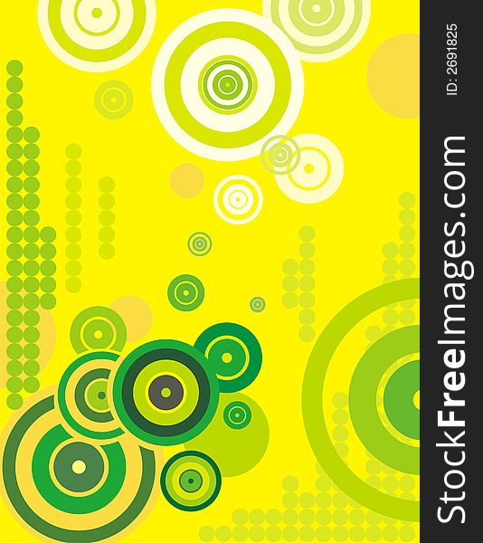 Abstract circle background in yellow and green colors. Abstract circle background in yellow and green colors.