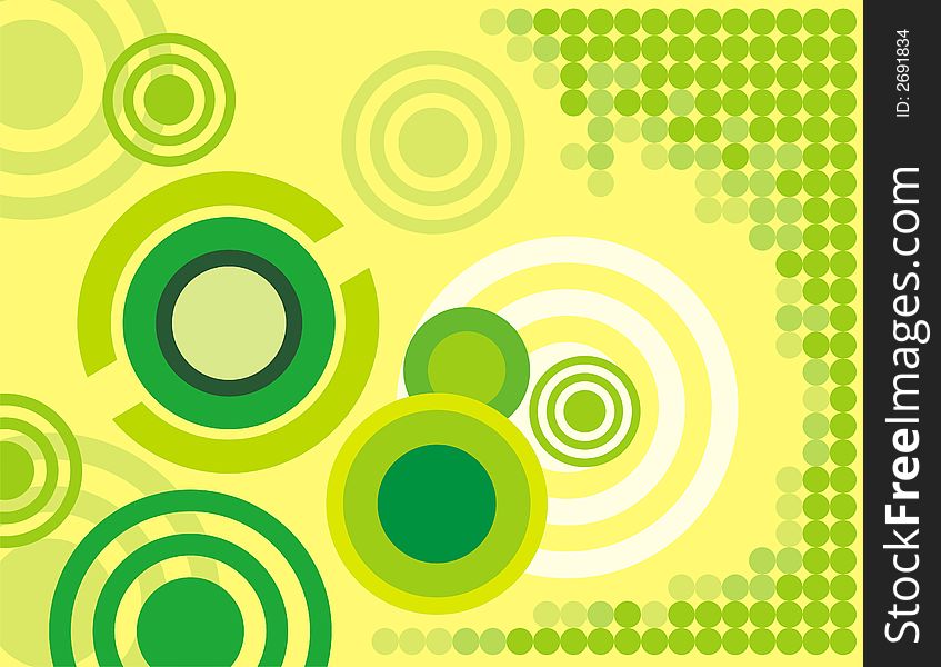 Abstract circle background in yellow and green colors. Abstract circle background in yellow and green colors.
