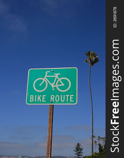 Bike Route sign in California.