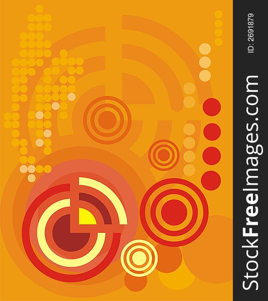 Abstract circle background in yellow, red and orange colors. Abstract circle background in yellow, red and orange colors.