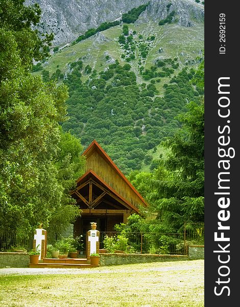 A isolated mountain church in the sicilian hinterland