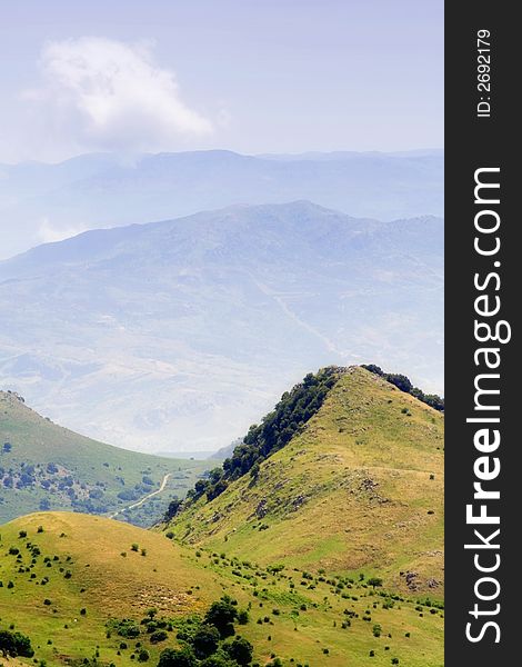 A distant space in the Madonie mountain. Sicilian hinterland. A distant space in the Madonie mountain. Sicilian hinterland.